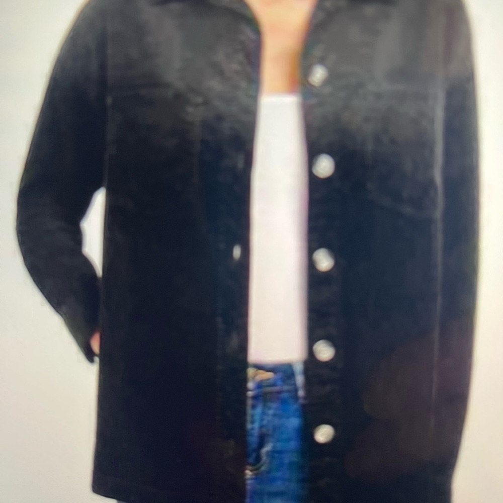 Matty M - Black Women’s Size L Corduroy Shirt Jacket - NEVER WORN - Picture 6 of 6